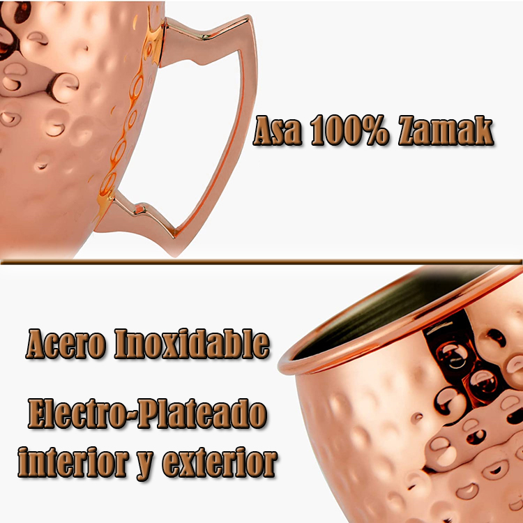 Set de 2 Mugs Encobrizados Martillados M76 - Imagen 4