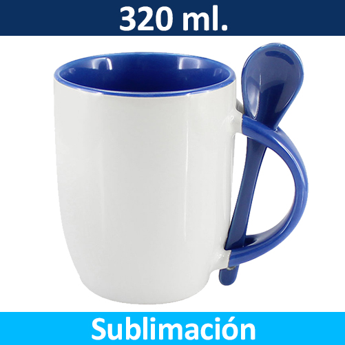 Tazón Sublimación Bicolor con Cuchara 99444 - Imagen 2