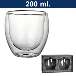 Set de 2 vasos de vidrio doble pared M5