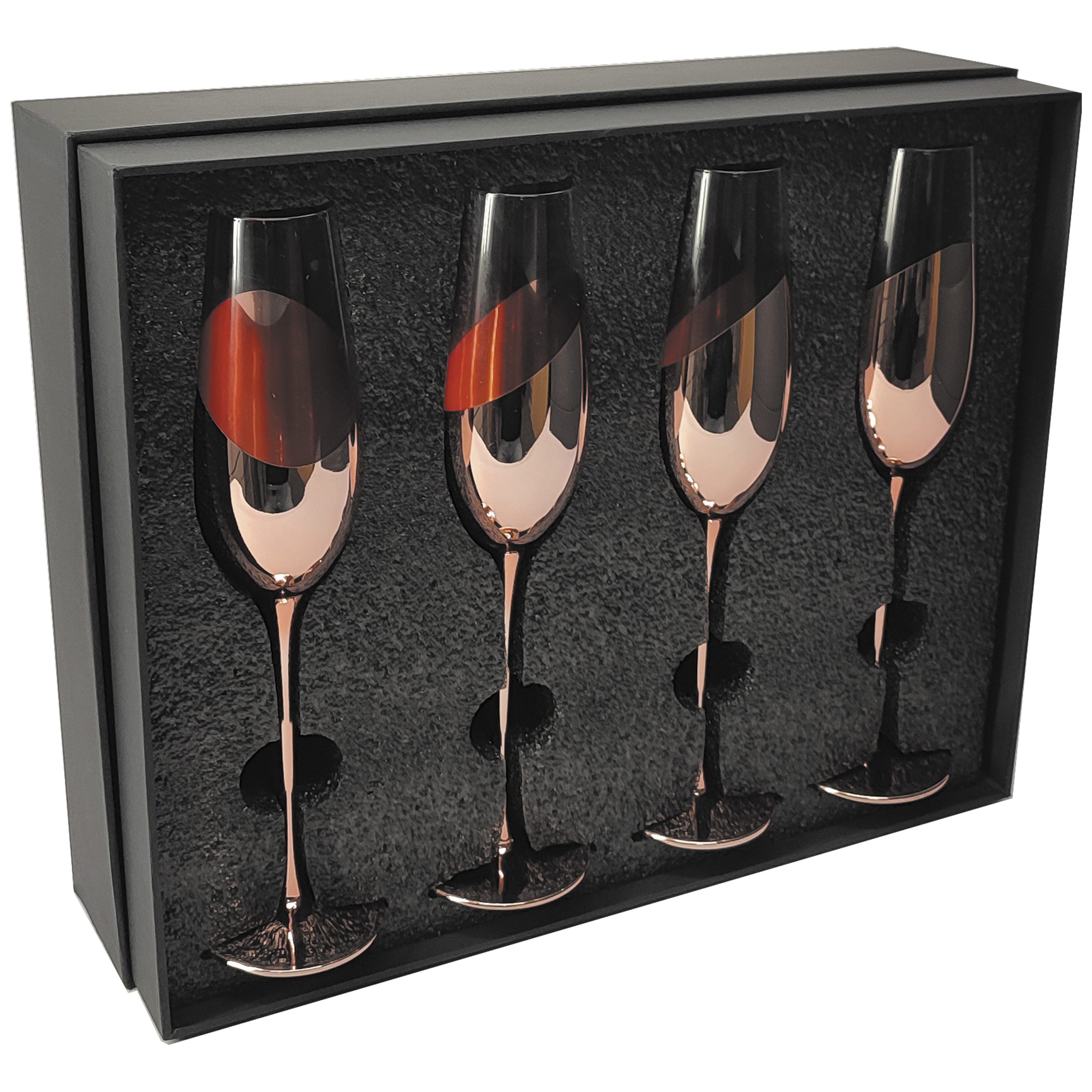 Set de 4 Copas Champagne Encobrizadas M85