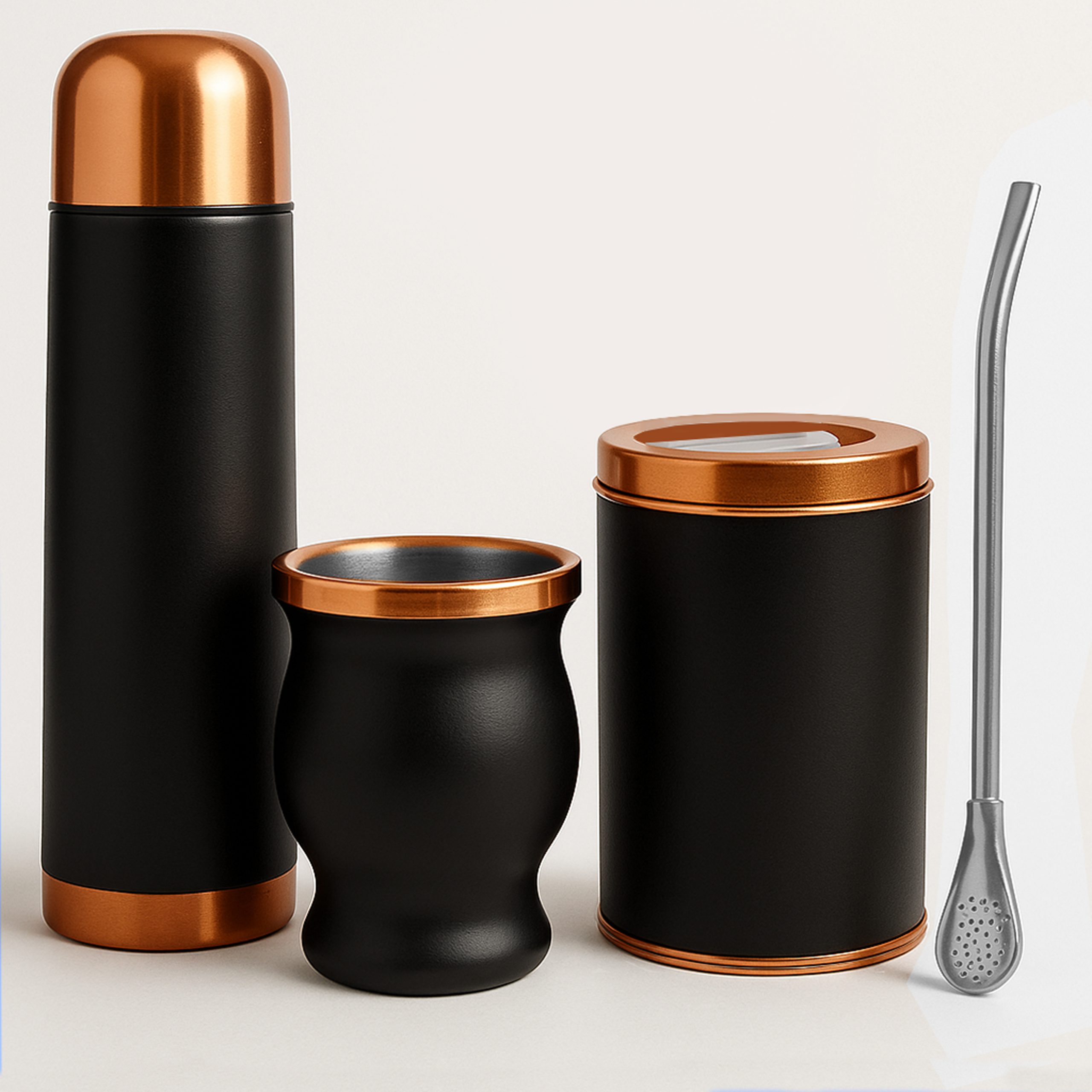 Set de Mate color Negro/Cobre con Bolso MAT02 - Imagen 3