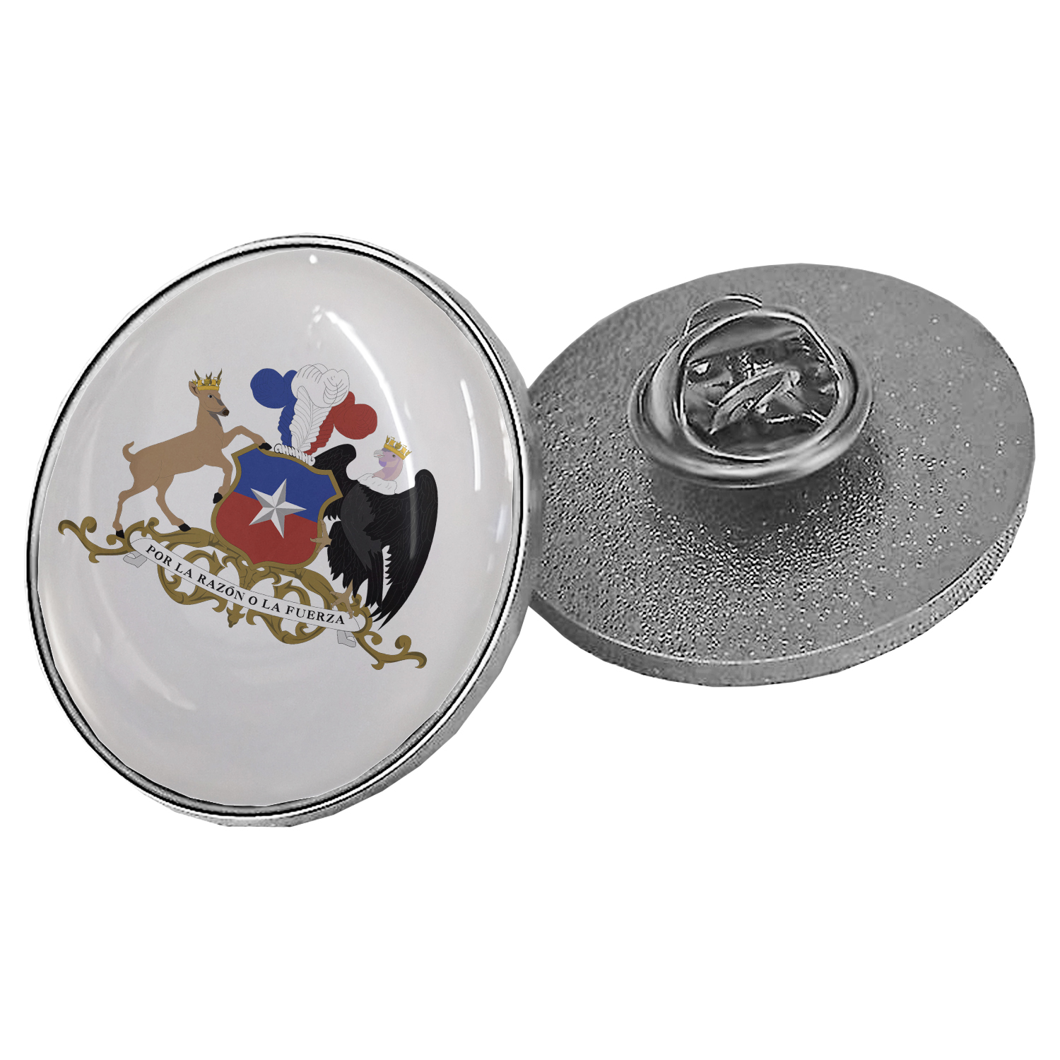 Piocha Broche Redondo Plateado (Pins) 25mm - Imagen 2