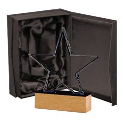 Galvano Cristal con Base de Madera BLAS 24