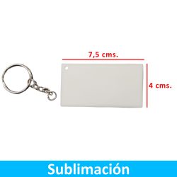 Llavero Acrílico Blanco Sublimable Rectangular NI25