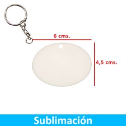 Llavero Acrílico Blanco Sublimable Ovalado NI30