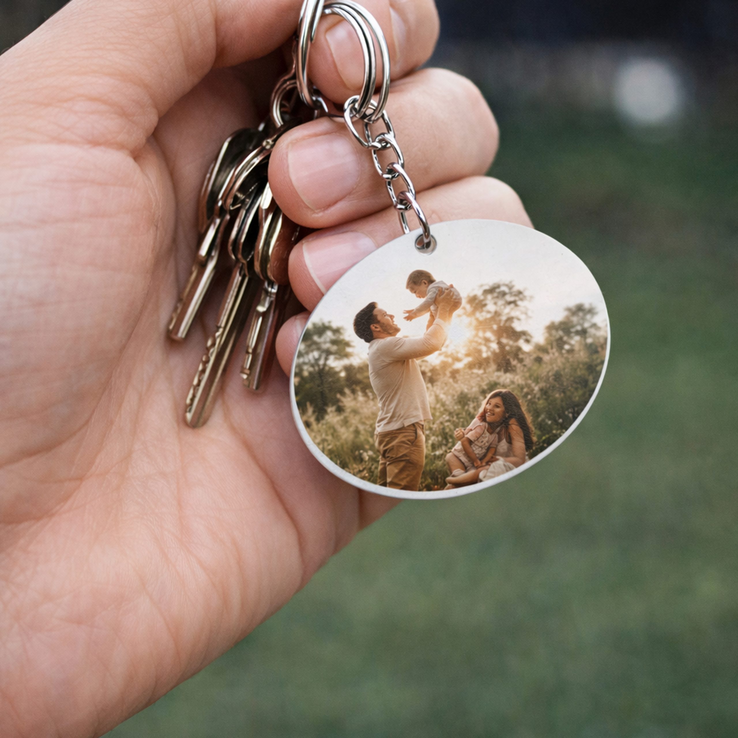 Llavero Acrílico Blanco Sublimable Ovalado NI30 - Imagen 2