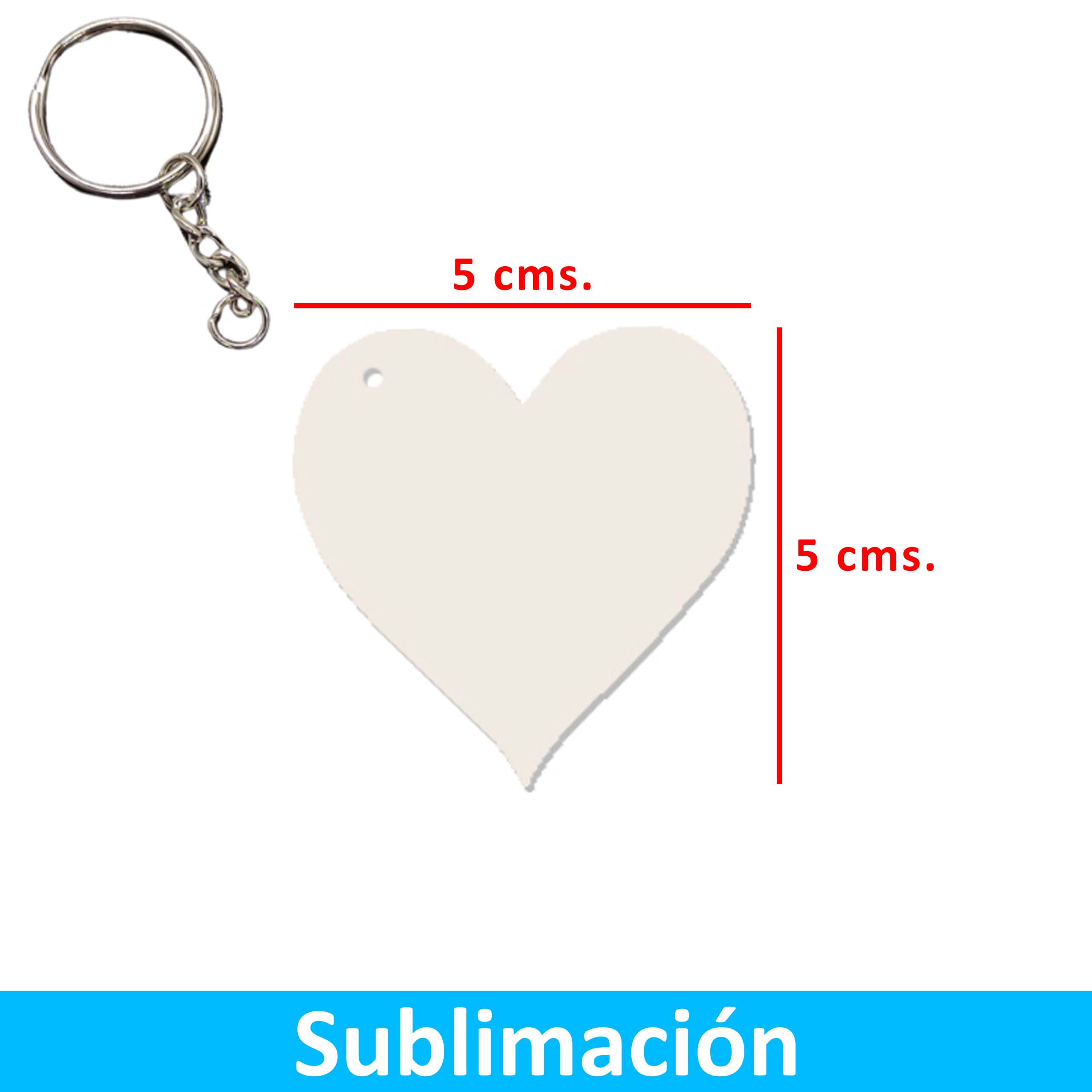 Llavero Acrílico Blanco Sublimable Corazón NI35