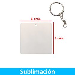 Llavero Acrílico Blanco Sublimable Cuadrado NI40