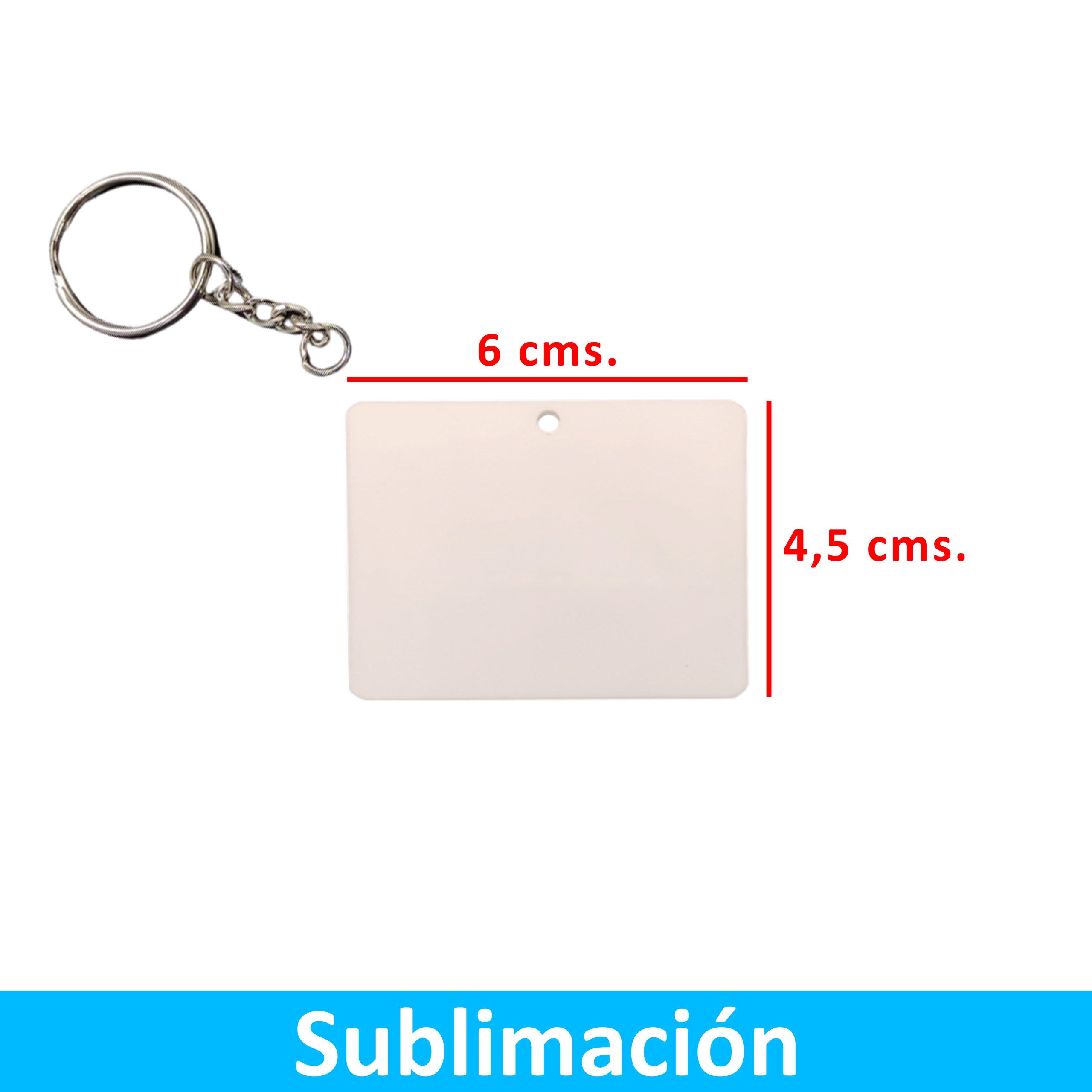 Llavero Acrílico Blanco Sublimable Rectangular NI50