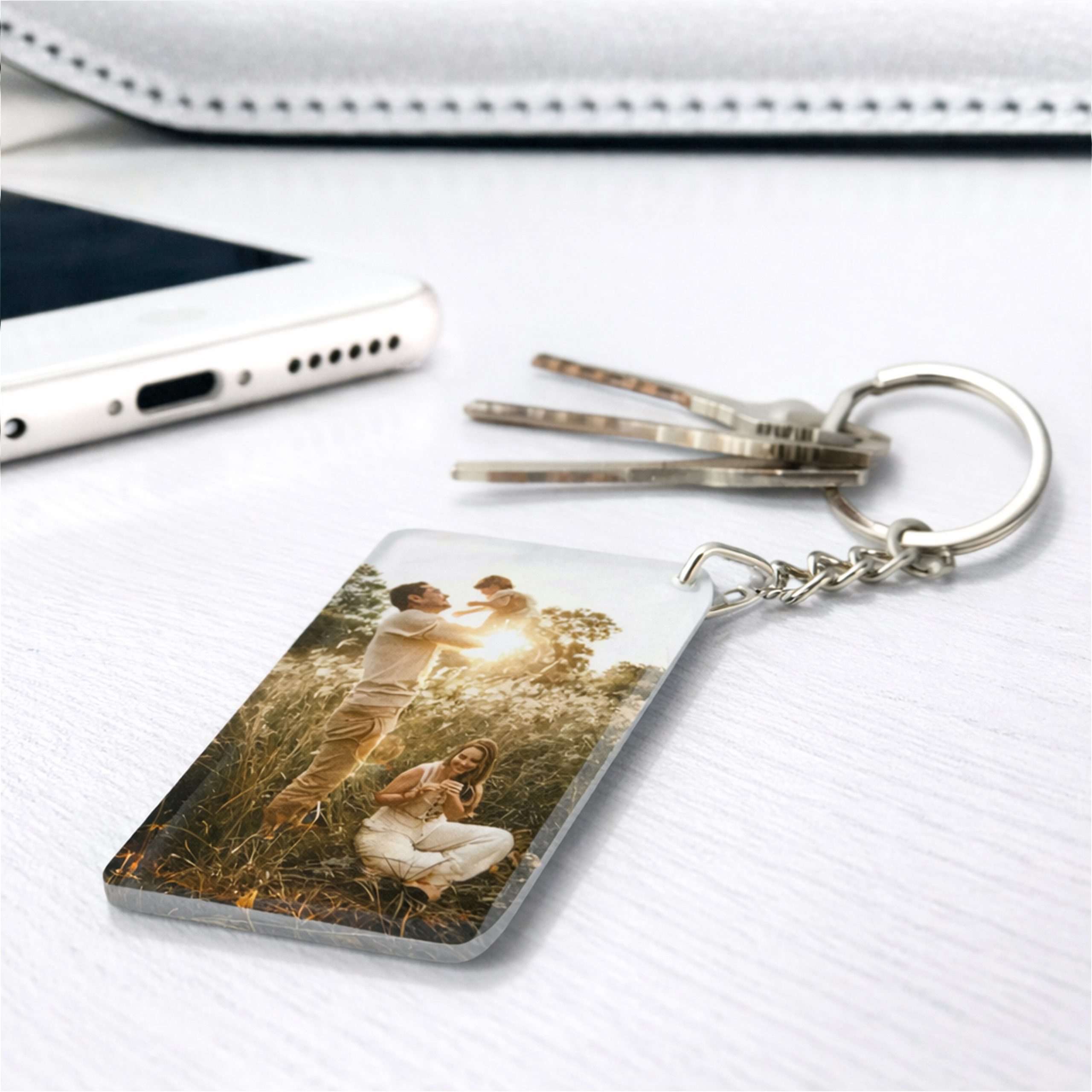 Llavero Acrílico Blanco Sublimable Rectangular NI50 - Imagen 2