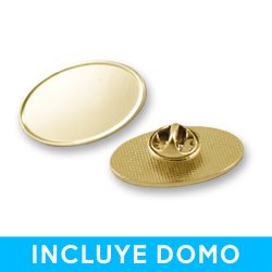 Pin con Domo ovalado OVA01 Oro
