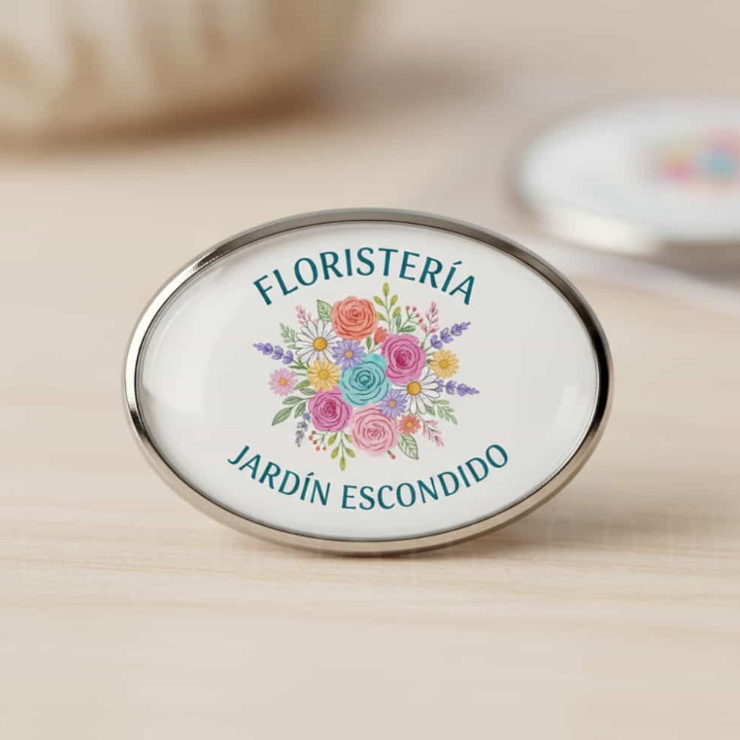 Pin con Domo ovalado OVA01 Plata - Imagen 2